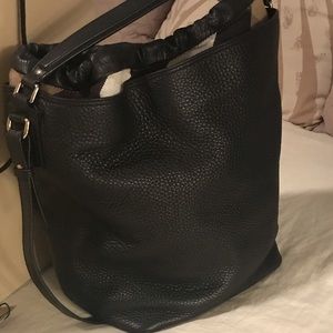 Burberry- soft leather bucket handbag